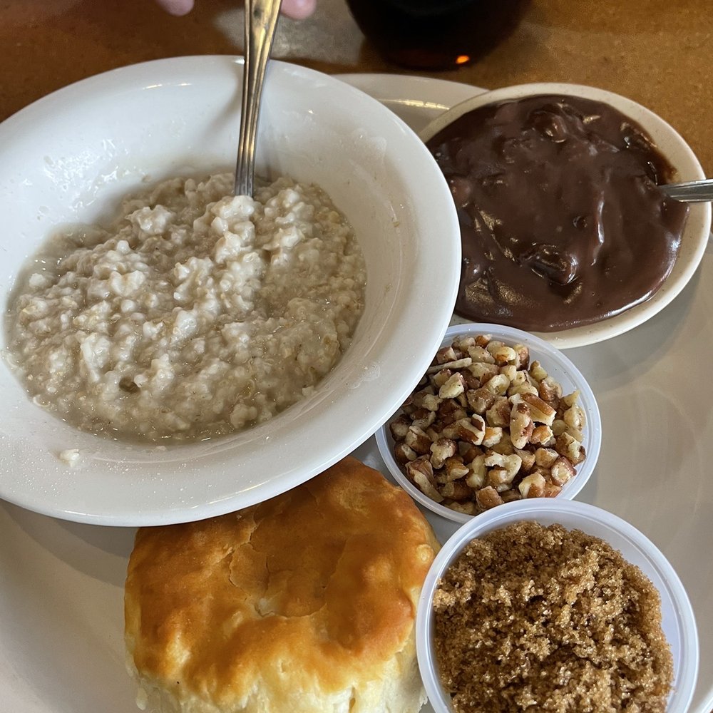 Ozark Cafe - Oatmeal and biscuits with chocolate gravy - American Near Me - Jasper, Arkansas