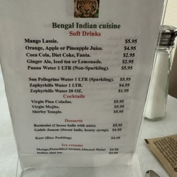 Bengal Indian Cuisine - Drink menu - Indian Near Me - Miami, Florida Bengal Indian Cuisine - Drink menu - Indian Near Me - Miami, Florida