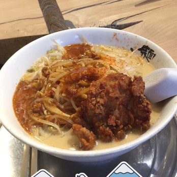 Ramen Gojiro - Regular sized spicy karage ramen. Got "spicy" and wasn't craaazy spicy so would get "atomic breath" if you want to atleast feel something - Ramen Near Me - Vancouver, British Columbia Ramen Gojiro - Regular sized spicy karage ramen. Got "spicy" and wasn't craaazy spicy so would get "atomic breath" if you want to atleast feel something - Ramen Near Me - Vancouver, British Columbia