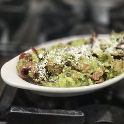 Tacos El Rey - Smoky bacon jalapeño guacamole with cotija crumbles, made fresh