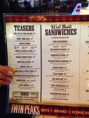 Menu photo 6 Twin Peaks El Paso, TX