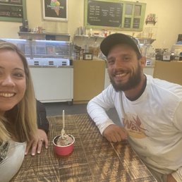 We had cookies and cream I believe with hot fudge We had cookies and cream I believe with hot fudge