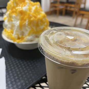 Kamurocho - Kakigori mango & honeycomb latte - Shaved Ice Near Me - Pleasanton, California Kamurocho - Kakigori mango & honeycomb latte - Shaved Ice Near Me - Pleasanton, California