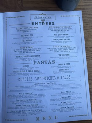 Menu photo 7 Clearwater Restaurant Newport, OR