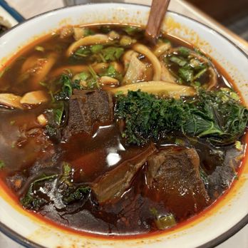 Noodle St - Spicy Beef Noodle Soup   Tender chunks of beef excellent. - Noodles Near Me - Pasadena, California