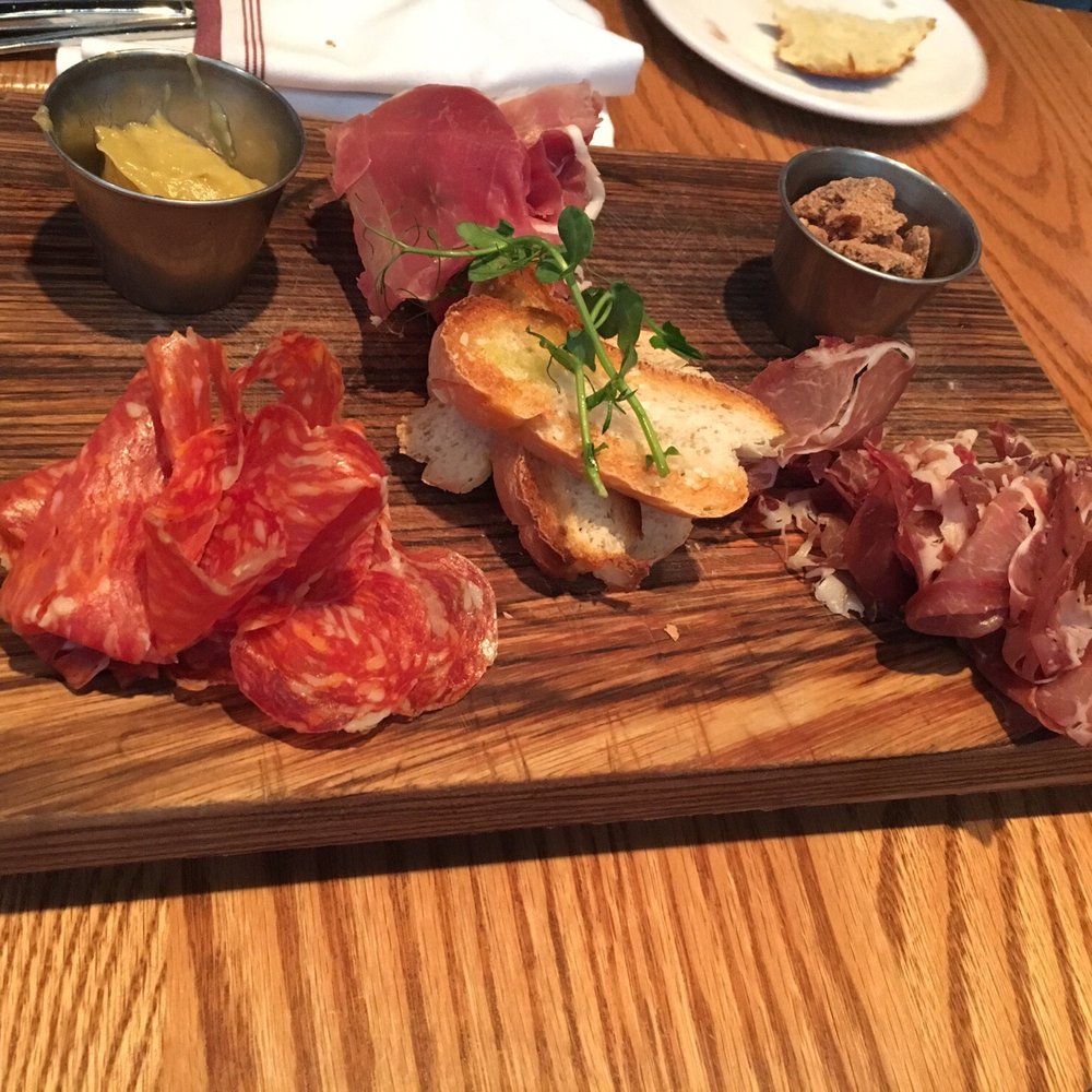 Cibo e Beve - Delicious charcuterie, the perfect starter! There is an amazing garlic spread on the upper left. - Italian Near Me - Atlanta, Georgia Cibo e Beve - Delicious charcuterie, the perfect starter! There is an amazing garlic spread on the upper left. - Italian Near Me - Atlanta, Georgia