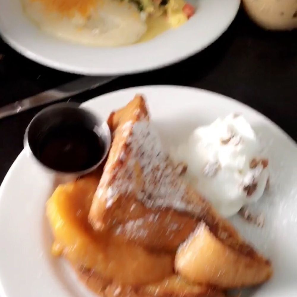 Mama's Boy - Half French toast with Georgia peaches Look at the Biscuit in the back - Southern Near Me - Athens, Georgia Mama's Boy - Half French toast with Georgia peaches Look at the Biscuit in the back - Southern Near Me - Athens, Georgia