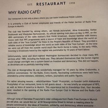 Radio Cafe - History of Radio Cafe - Polish Near Me - Warsaw, MZ Radio Cafe - History of Radio Cafe - Polish Near Me - Warsaw, MZ