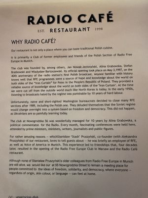 Menu photo 1 Radio Cafe Warsaw, MZ Menu photo 1 Radio Cafe Warsaw, MZ