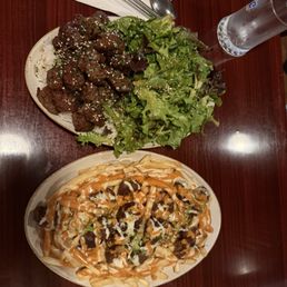 Galbi set and galbi with French fries Galbi set and galbi with French fries