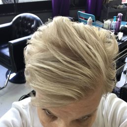 Lovely blonde color afterwards!!! Before I was 100% grey from dart grey at crown to white grey in front! Lovely blonde color afterwards!!! Before I was 100% grey from dart grey at crown to white grey in front!