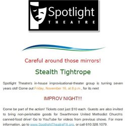 Swarthmore United Methodist Church - Spotlight Theater -- email announcement