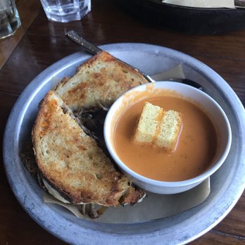 Texas Spice - Tomato Basil. Brisket Grilled Cheese on Jalapeño Cheddar Bread with Caramelized Onions!! A+++ - New American Near Me - Dallas, Texas Texas Spice - Tomato Basil. Brisket Grilled Cheese on Jalapeño Cheddar Bread with Caramelized Onions!! A+++ - New American Near Me - Dallas, Texas