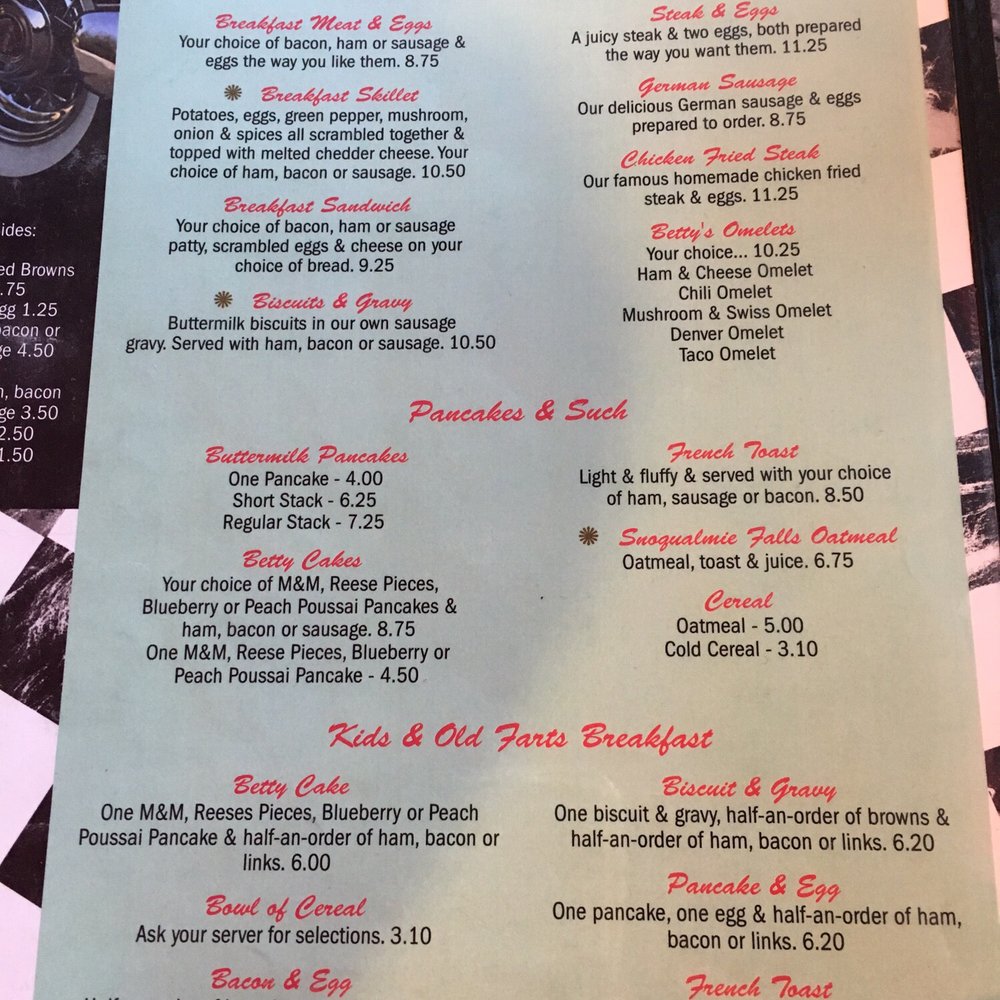 Betty's Diner - Menu - American Near Me - Polson, Montana Betty's Diner - Menu - American Near Me - Polson, Montana