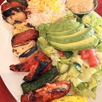 Panini Kabob Grill - Vegetable Kabob & Romaine Salmon Salad were 10/10 - Mediterranean Near Me - Bakersfield, California