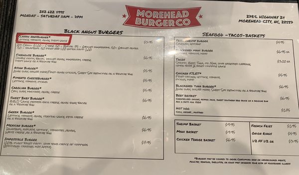 Menu photo 4 Morehead Burger Company Morehead City, NC Menu photo 4 Morehead Burger Company Morehead City, NC