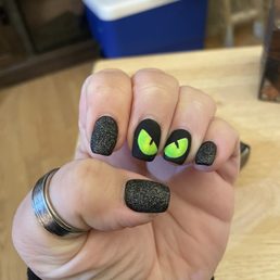 Spooky nails. Acrylic with gel polish