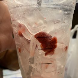 Paid $4 for a cup of ice apparently?! Cup is filled to the top with ice leaving little room for any actual drink..... Paid $4 for a cup of ice apparently?! Cup is filled to the top with ice leaving little room for any actual drink.....