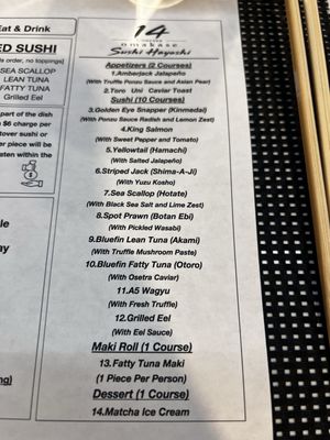 Menu photo 3 Sushi Hayashi New York, NY Menu photo 3 Sushi Hayashi New York, NY
