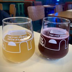 The Five Points Brewing Co - Half pint peach lychee and half pint berry sour.