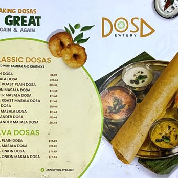 Dosa Eatery - Menu, August 2024 - Indian Near Me - Mississauga, Ontario