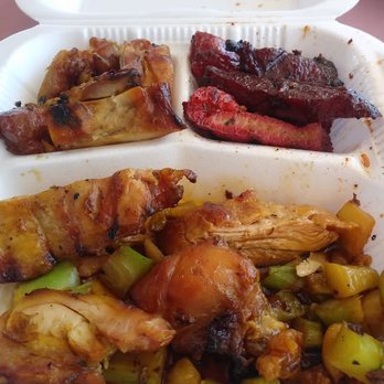 Golden Star - Las Cruces - The chicken - top left and bottom - is the Teriyaki chicken - no sauce (by choice). The veggies are from the Kung Pao. Top right is BBQ Pork - Chinese Near Me - Las Cruces, New Mexico