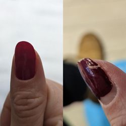 Hi-Way Nails - Fixed nail on the left, broken nail on the right. It's perfect!