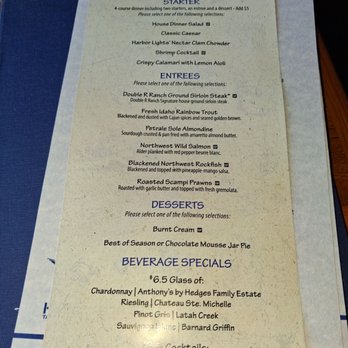 Harbor Lights - Menu. - Seafood Near Me - Tacoma, Washington Harbor Lights - Menu. - Seafood Near Me - Tacoma, Washington