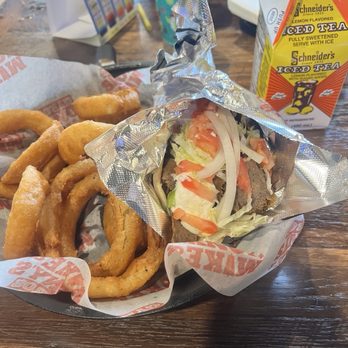 Mike and Tony's Gyros - Gyro with onion rings - Mediterranean Near Me - Pittsburgh, Pennsylvania Mike and Tony's Gyros - Gyro with onion rings - Mediterranean Near Me - Pittsburgh, Pennsylvania