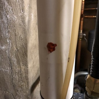 Maitz Home Services - The hole they drilled 2 years ago and covered with a piece of tape is now filled in with caulk. - Plumbing Near Me - Allentown, Pennsylvania Maitz Home Services - The hole they drilled 2 years ago and covered with a piece of tape is now filled in with caulk. - Plumbing Near Me - Allentown, Pennsylvania