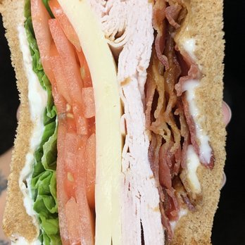 Hinck's Turkey Farm - Turkey, provolone, bacon, lettuce, tomato and mayonnaise on toasted wheat bread. - Delis Near Me - Manasquan, New Jersey Hinck's Turkey Farm - Turkey, provolone, bacon, lettuce, tomato and mayonnaise on toasted wheat bread. - Delis Near Me - Manasquan, New Jersey