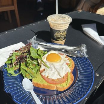 Nostalgic Cafe - Avocado Toast & Ice Vanilla Latte - Coffee & Tea Near Me - Pasadena, California