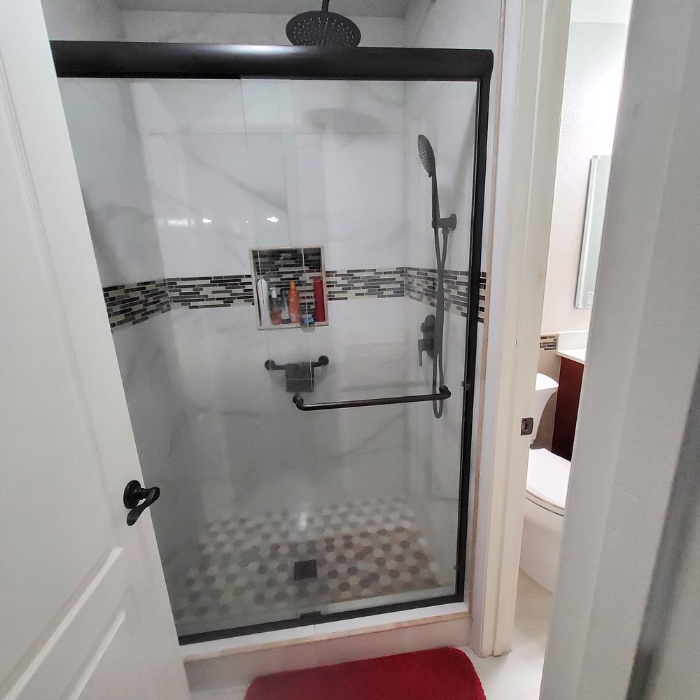 JM Custom Tile and Stone - Guest Bathroom Shower - Flooring Near Me - Riverside, California JM Custom Tile and Stone - Guest Bathroom Shower - Flooring Near Me - Riverside, California