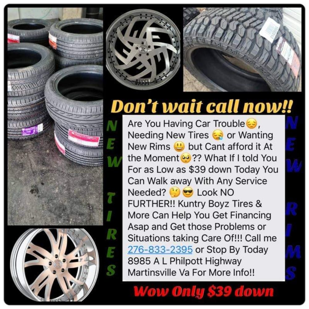 KUNTRY BOYZ TIRES AND MORE 8985 A L Philpott Hwy, Martinsville