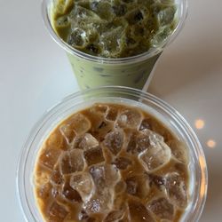 Chai iced latte and Matcha