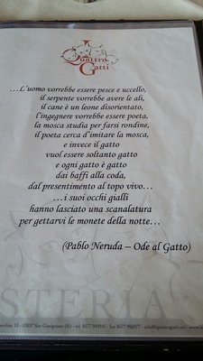 Menu photo 2 I Quattro Gatti San Gimignano, SI Menu photo 2 I Quattro Gatti San Gimignano, SI