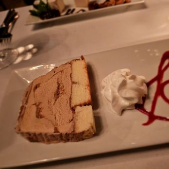 Chez Josephine - Bombe Glaceé Praline. $15. Thin but tasty. Good ice cream flavor in particular - French Near Me - New York, New York