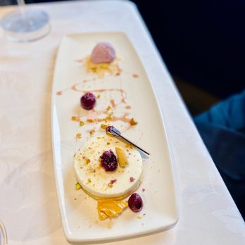 Seven Glaciers Restaurant - GOAT CHEESE CUSTARD   Gluten Free Rosemary Short Bread | Port Wine Grapes | Pistachio Honeycomb //gf - New American Near Me - Girdwood, Alaska