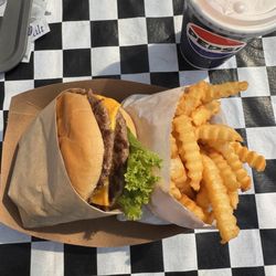 Cascade Burgers - Cascade Burger combo and strawberry shake