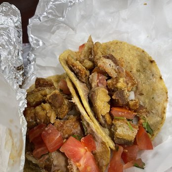La Azteca Tortilleria - Chicharron Tacos with corn - Mexican Near Me - Los Angeles, California La Azteca Tortilleria - Chicharron Tacos with corn - Mexican Near Me - Los Angeles, California