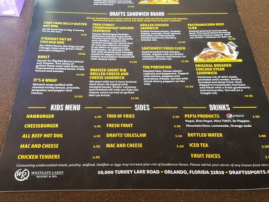 Menu photo 6 Drafts Sports Bar & Grill Orlando, FL Menu photo 6 Drafts Sports Bar & Grill Orlando, FL