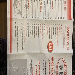 Ginger and garlic menu