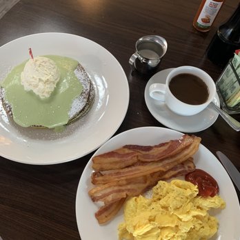 Lady C’s - Green tea Tiramisu pancakes and Two Eggs & Bacon - Breakfast & Brunch Near Me - Tarzana, California Lady C’s - Green tea Tiramisu pancakes and Two Eggs & Bacon - Breakfast & Brunch Near Me - Tarzana, California