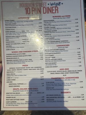 Menu photo 1 10 Pin Diner Stockton, CA