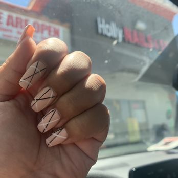Holly Nails & Spa - Matte nude with black and white design, ask for Lynn!!!! - Nail Salons Near Me - Riverside, California Holly Nails & Spa - Matte nude with black and white design, ask for Lynn!!!! - Nail Salons Near Me - Riverside, California