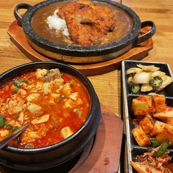 Jin Cook - Spicy Tofu Soup(Soon Dubu) and Curry Chicken Katsu - Korean Near Me - Glendale, California