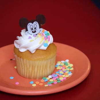 Chef Mickey's - B-day cupcake. Mickey was pure chocolate! YUM - American Near Me - Lake Buena Vista, Florida