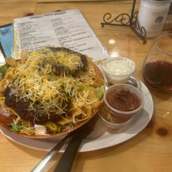 Crooked Mouth Brewing - Taco Smashburger Salad and Wine!!!