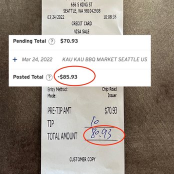 Kau Kau Barbeque - Added extra tip by themselves. Not the 1st time. - Barbeque Near Me - Seattle, Washington Kau Kau Barbeque - Added extra tip by themselves. Not the 1st time. - Barbeque Near Me - Seattle, Washington