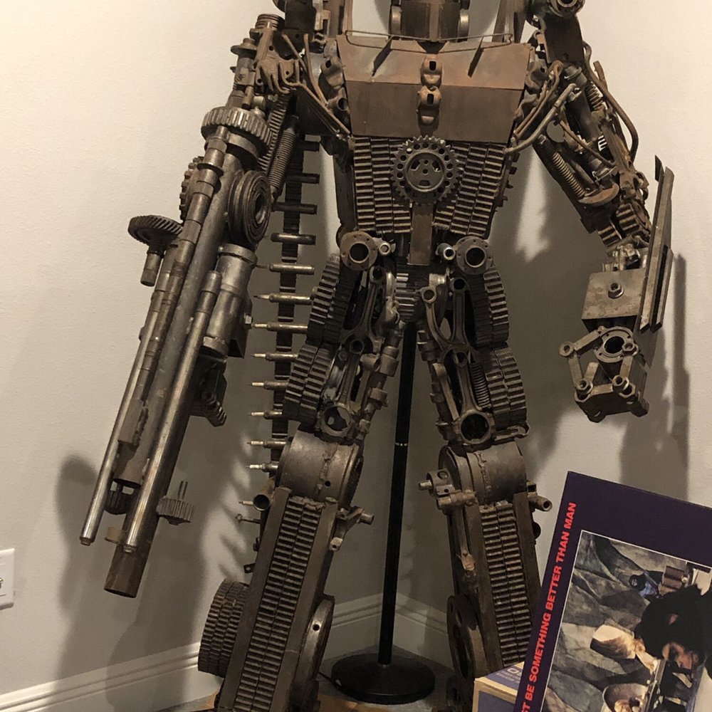 Meet our 600lbs Optimus Prime that they brought up to the second floor